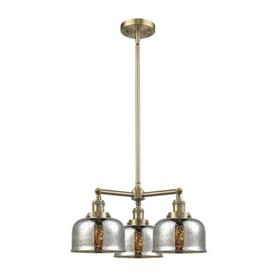 Large Bell 2 Light LED Chandelier, Antique Copper, Glass: Plated Smoked Large Bell 2 Light LED Chandelier, Antique Copper, Glass: Plated Smoked